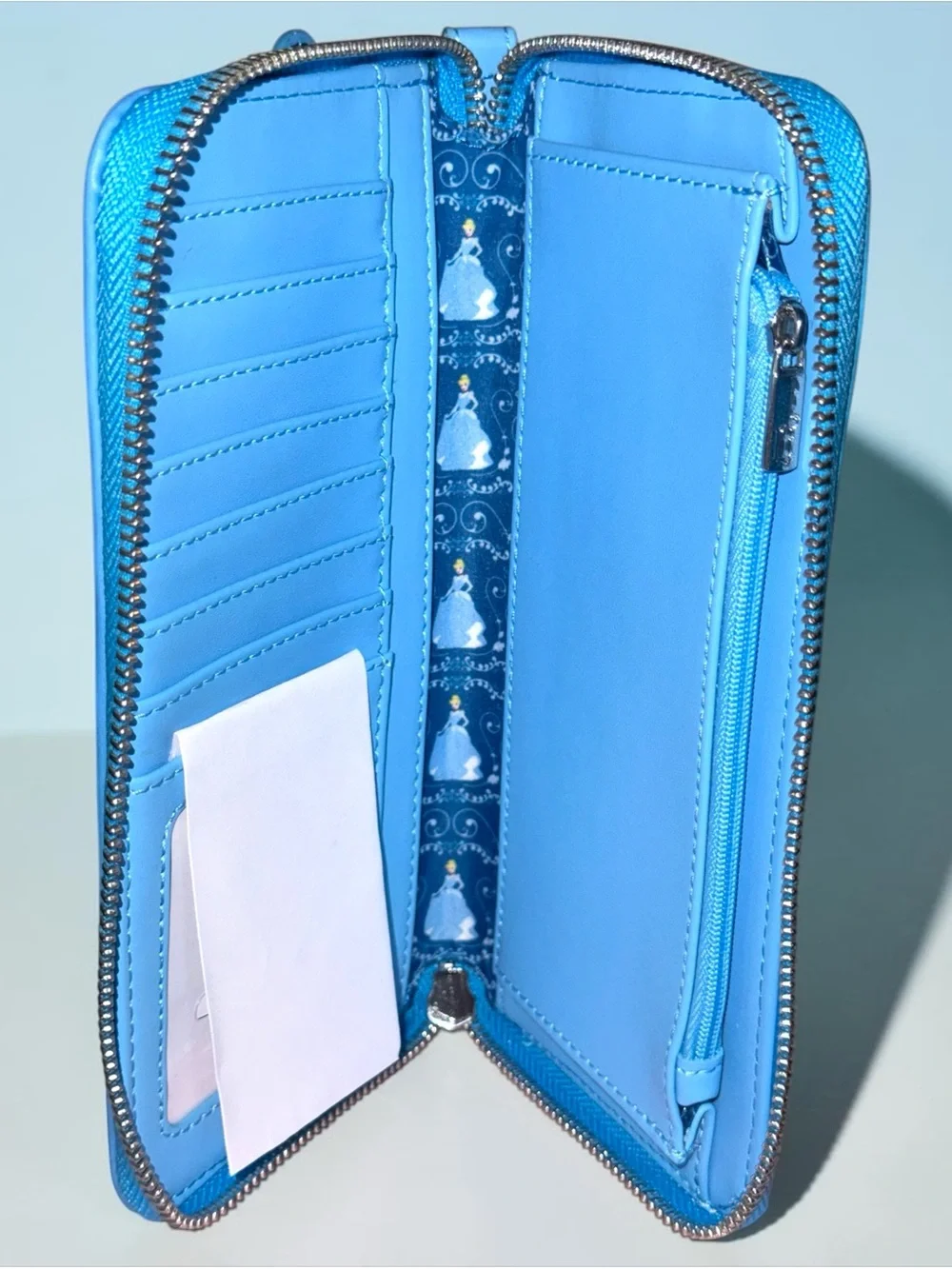 Loungefly Blue Cinderella Lenticular Princess Series Zip Wristlet/Wallet